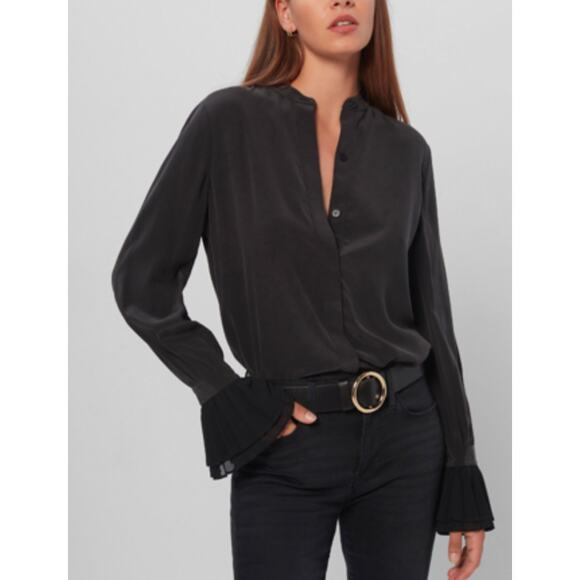 Equipment Tops - NWT Equipment Valerie Silk Shirt In True Black Size XS